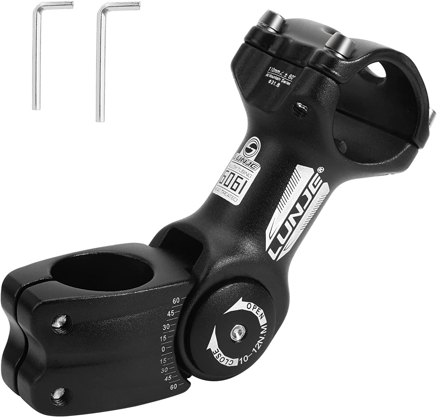 31.8mm Bike Stem 110mm Adjustable Bike Handlebar Stem with Hex Keys
