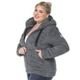 thumbnail image 2 of White Mark Women's Plus Size Hooded Sherpa Jacket, 2 of 6