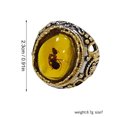thumbnail image 6 of YUEHAO Accessories Rings Vintage Large Oval Natural Stone Rings Mens Vintage Inlaid Yellow Red Zircon Ant Rings Womens Wedding Rings Yellow 10, 6 of 8