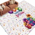 thumbnail image 2 of Happy Birthday Area Rug 5x7 FT, Non Slip Bedroom Throw Carpet, Colorful Balloon Gifts Patterns Washable Soft Floor Carpet Non-Shedding Rug for Dining Room Bedside Classroom Desk, 2 of 9