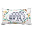 thumbnail image 1 of RYLABLUE White Elephant Leaf Gypsy Geometric Boho Polyester 20 x 30 Inch Rectangle Throw Pillow Covers With Hidden Zipper Home Sofa Cushion Decorative Pillowcases, 1 of 1