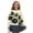 Flower Green Black, variant on COEQINE Girls Long Sleeve Cardigan with Print, Lightweight Polyester Crewneck Button Front Jacket, Soft Machine Washable Top for School and Casual Wear, Ages 5-6, Colorful Color Block