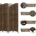 thumbnail image 2 of Room Divider Folding Privacy Divider 6 Ft Indoor Wall Divider Portable Partition Wood Screen, Brown (4 Panel), 2 of 8