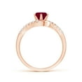 thumbnail image 2 of ANGARA Natural Prong-Set 1 ct Ruby Bypass Ring with Diamond Accents in 14K Rose Gold for Women (Size-6mm) | July Birthstone, Birthday, Anniversary, Jewelry Gift for Women | Natural Ruby Ring, 2 of 8