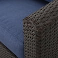 thumbnail image 5 of Dillard Outdoor Wicker Swivel Club Chair with Cushions, Multibrown and Navy Blue, 5 of 12