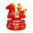 thumbnail image 1 of Figura de caballo en miniatura de resina, regalo de cumpleaños, artesanía, decoración del hogar Rojo Amarillo, 1 of 9