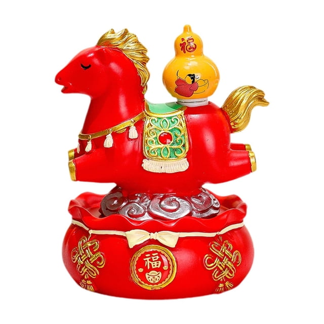 Figura de caballo en miniatura de resina, regalo de cumpleaños, artesanía, decoración del hogar Rojo Amarillo