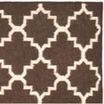 thumbnail image 3 of SAFAVIEH Dhurrie Brad Geometric Moroccan Wool Area Rug, Brown/Ivory, 2'6" x 4', 3 of 3