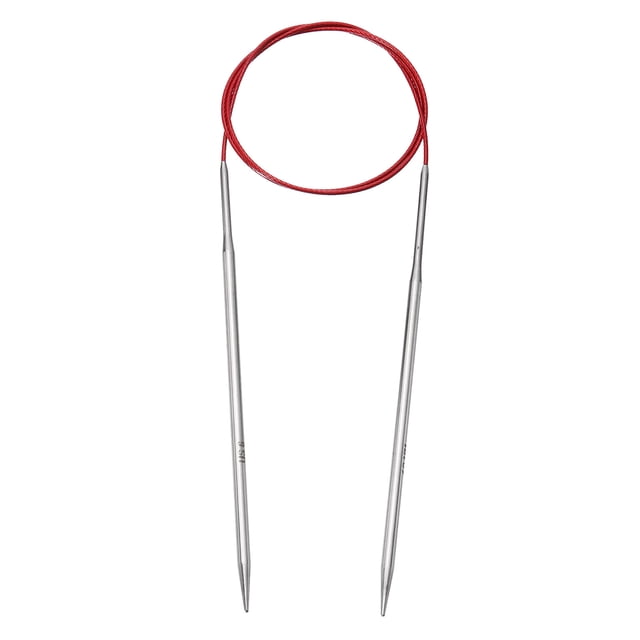 Agujas de Tejer Circulares Uxcell Talla US 6 31 pulgadas Aguja de Metal de Acero Inoxidable para Proyectos Hechos a Mano DIY Tejer Rojo