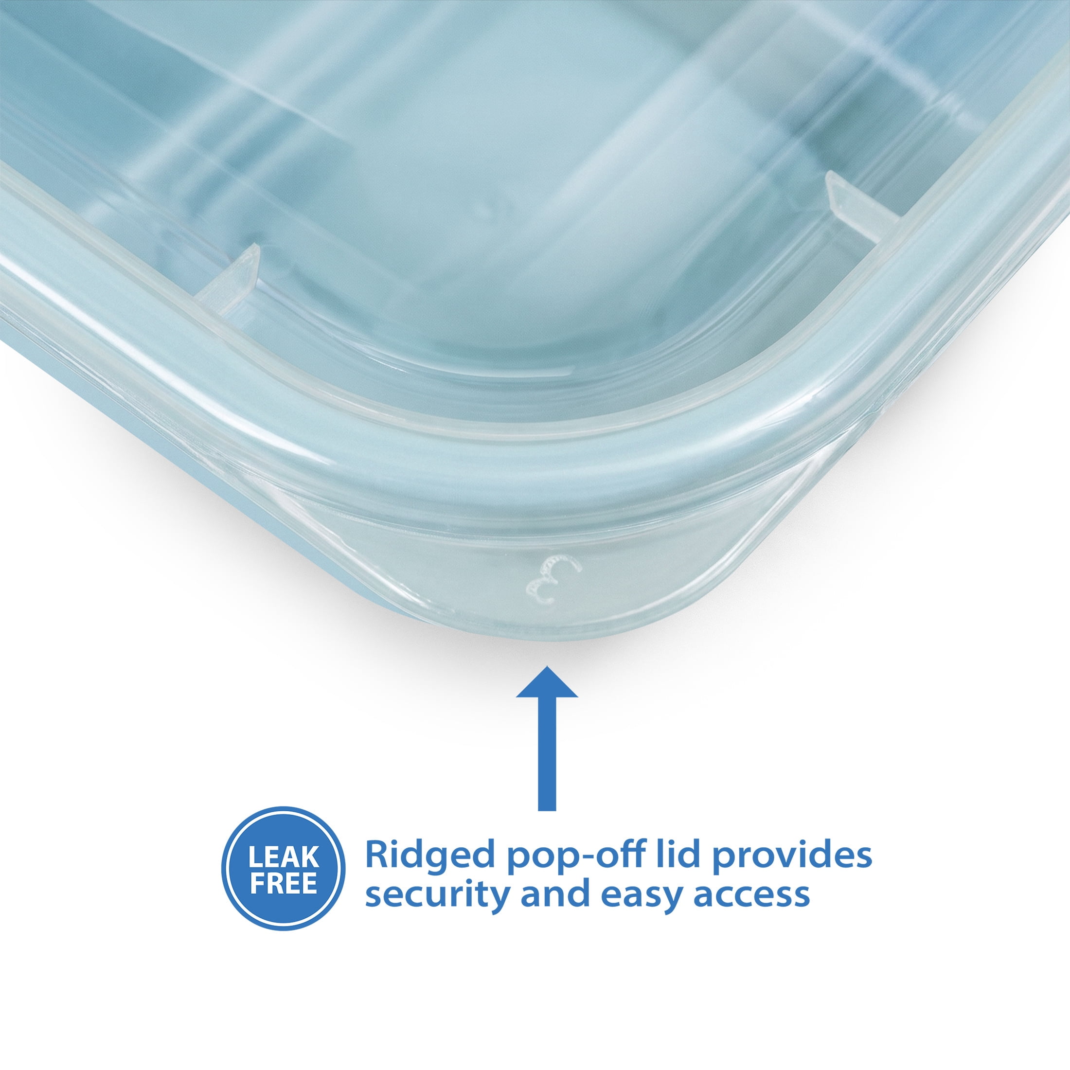 Mainstays 15-Pack 1-Compartment BPA-Free Plastic Meal Prep Food Storage Containers, Blue Cameo