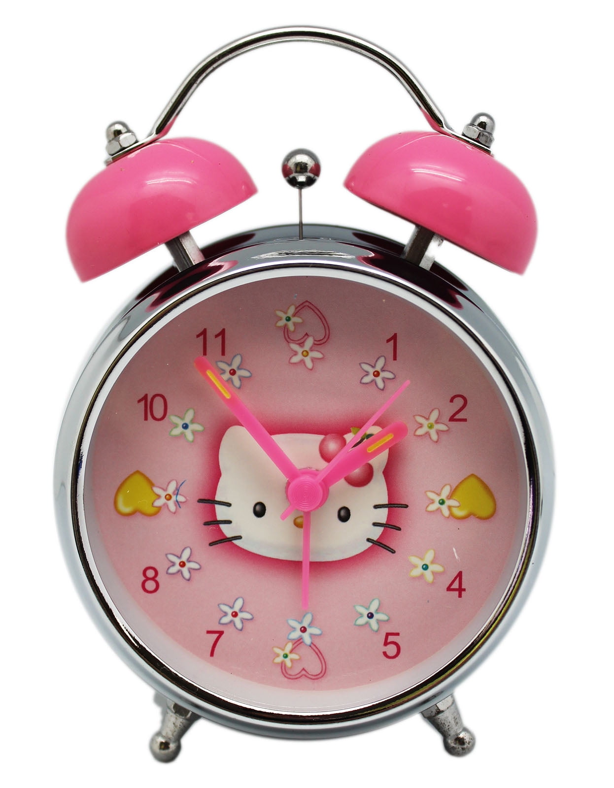 Hello Kitty Pink Colored Twin Bell Retro Style Alarm Clock