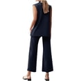 thumbnail image 4 of 2 Piece Outfit Sets for Women Summer Plus Size Trendy 2026 Two-Piece Sleeveless Suit Vest and Wide Leg Pants Business Casual Suit Set, 4 of 9