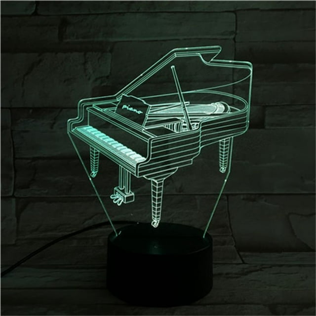 Pianos con luz nocturna LED 3D que cambian de color para niños con 5 V
