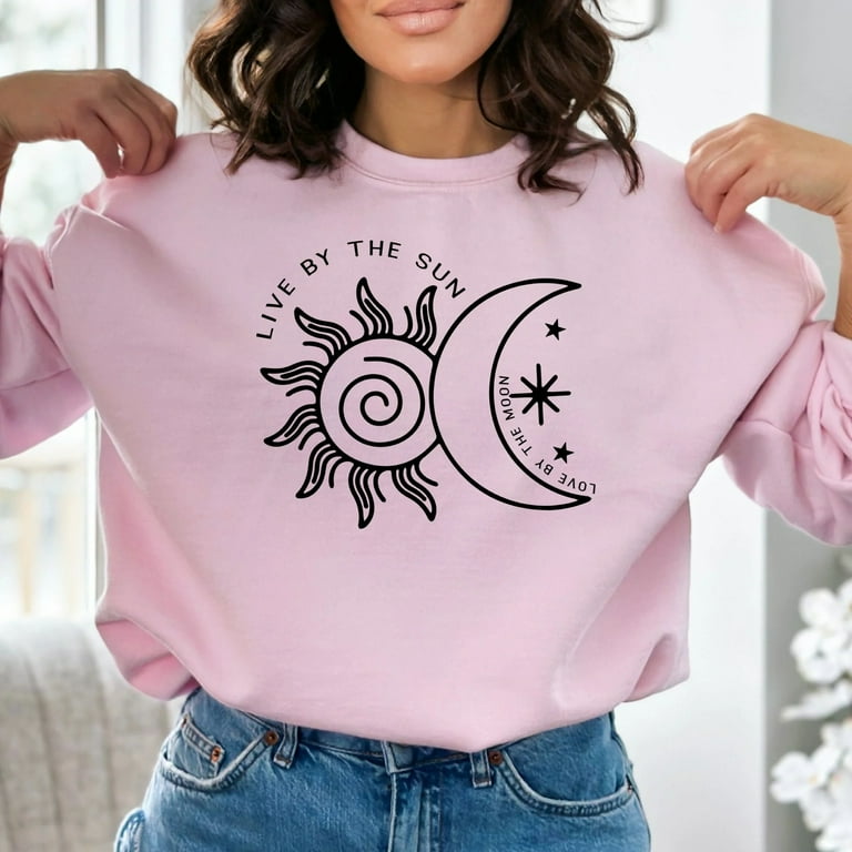 Live By The Sun Love By The Moon Sweatshirt, Unisex Graphic