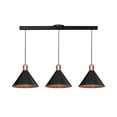 thumbnail image 2 of Luminario Colgante Maxxi 3 Campanas Metal Negro Copo Cobre MX-CL7020/CB/3, 2 of 3