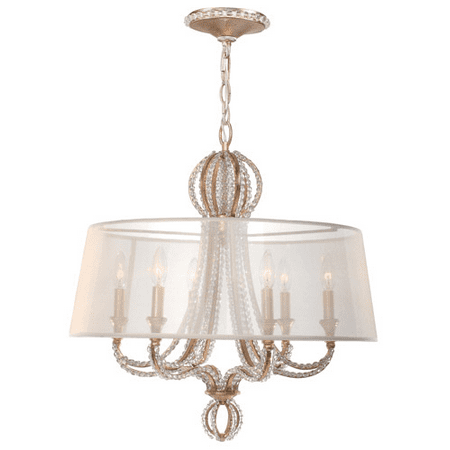

Chandeliers 6 Light With Distressed Twilight Hand Cut Crystal Beads Wrought Iron 24 inch 360 Watts - World of Lighting