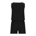 thumbnail image 2 of Atogsazn Womens Summer 2 Piece Outfits Vacation Casual Trendy Shorts Matching Sets Sleeveless Casual Linen Outfits Black M on Clearance, 2 of 3