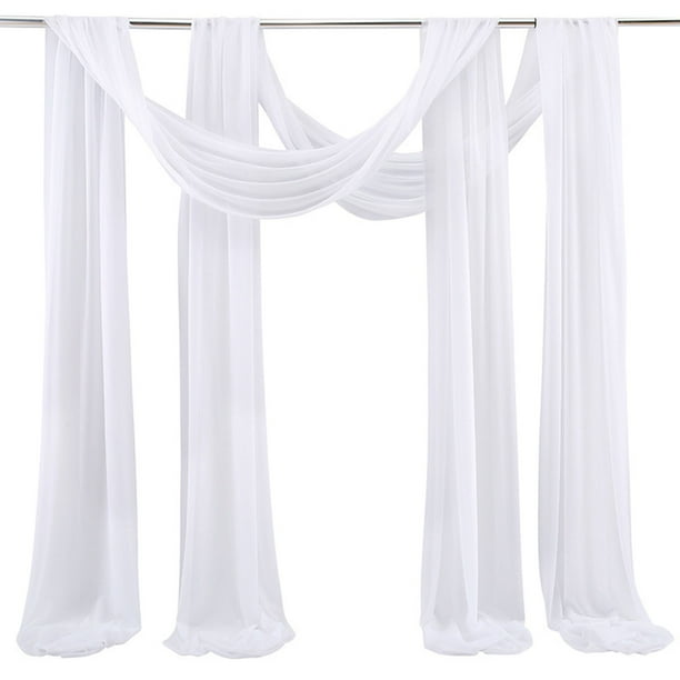 Juego de Cortinas de Gasa Transparente, Decoración de Fondo para Bodas, Accesorio de Fotografía, Arco para Fiestas, Paquete de Dos, Poliéster Suave, Tamaño Ajustable, 70 Cm (27,56 X 21,65 Pulgadas)