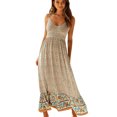 thumbnail image 2 of ICHUANYI Clearance Women's Printing Color Jumpsuit Short Skirt Sexy Off Shoulder Waist Sleeveless Dress(Yellow, XL) ICHUANYI WER2023081106893, 2 of 9