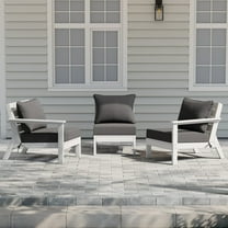 WestinTrends Avalon Outdoor Patio HDPE Sectional Sofa with Patio Cushions, White/Gray