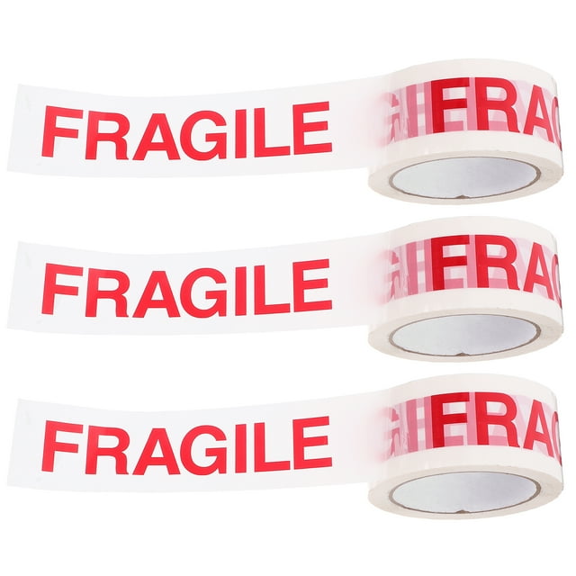 3 Rolls Fragile Stickers Fragile Warning Packing Shipping Labels Adhesive Warning Stickers Moving Packing Box Tape For Shipping And Moving
