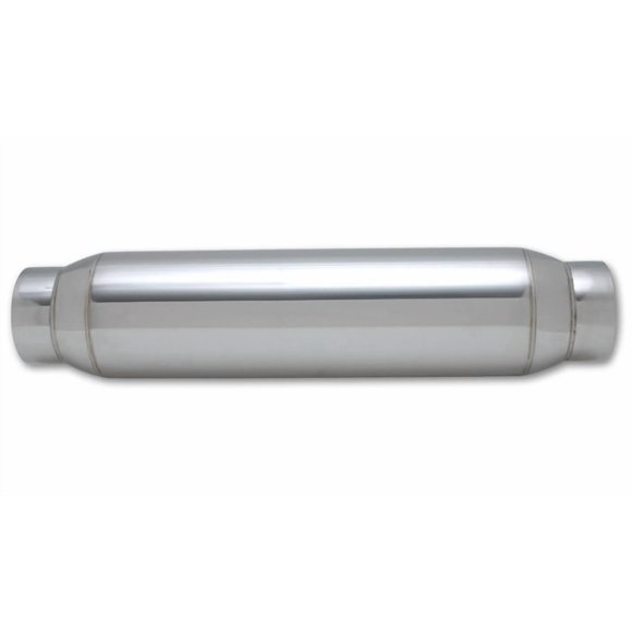 Vibrant Performance Exhaust Resonator 1794 Stainless Steel; 4 Inch Outside Diameter x 12 Inch Overall Length; Single 3 Inch Diameter Center Inlet; Single 3 Inch Diameter Center Inlet
