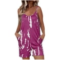 thumbnail image 2 of LOVZFMLL Mode Combinaison Courte à Bretelles Imprimée pour Femmes Rose Vif TG, 2 of 6