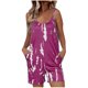 thumbnail image 1 of Pantalones de Pijama con Bolsillos Impresión de Bolsillos Suspendentes Pantalones Casuales Traje Corto de Poliéster, Ropa de Salón de Moda para Mujeres, 1 of 6