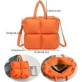 thumbnail image 6 of Soft Puffer Tote Bag for Women, Small Quilted Puffy Handbag Cotton Padded Trendy Satchel Shoulder Crossbody Purse, 6 of 6