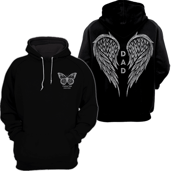 Lotusprinthandmade Angel Wings Memorial for Mom Dad in Heaven Hoodie 3D (Lightweight) S-5XL Multicolor