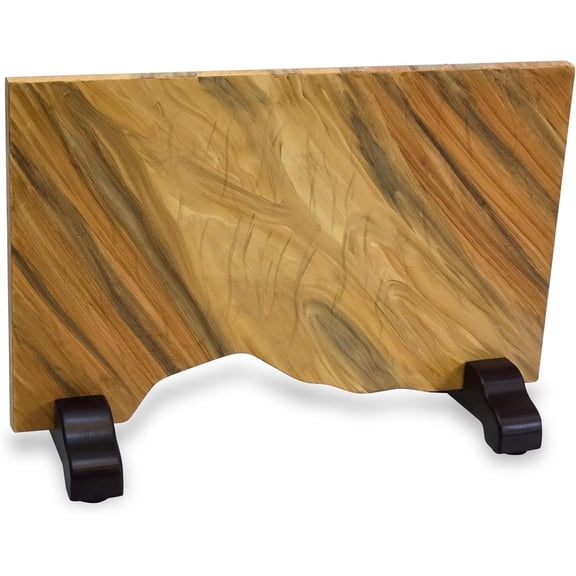 Magnetic Knife Block Made from Olive Wood Strong Magnets for Damascus Knives Universal Wooden Knife Holder Double-Sided Knife Organizer