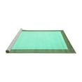 thumbnail image 2 of Ahgly Company Machine Washable Indoor Square Solid Turquoise Blue Modern Area Rugs, 6' Square, 2 of 4