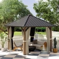 thumbnail image 2 of Outsunny 10' x 10' Hardtop Gazebo with Steel Roof, Netting and Curtains, 2 of 10