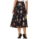 thumbnail image 3 of Falda Floral de Mujer INSPIRE CHIC con Cintura Alta Elástica, Largo hasta el Tobillo, Falda A-Line XL Negra Rosa, 3 of 6