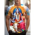 thumbnail image 2 of Men's and women's T-shirts - bright 3D printing loose short-sleeved crew neck, Hindu clothing casual summer wear, durable in all seasons (ideal gift for birthday/Father's Day), 2 of 7