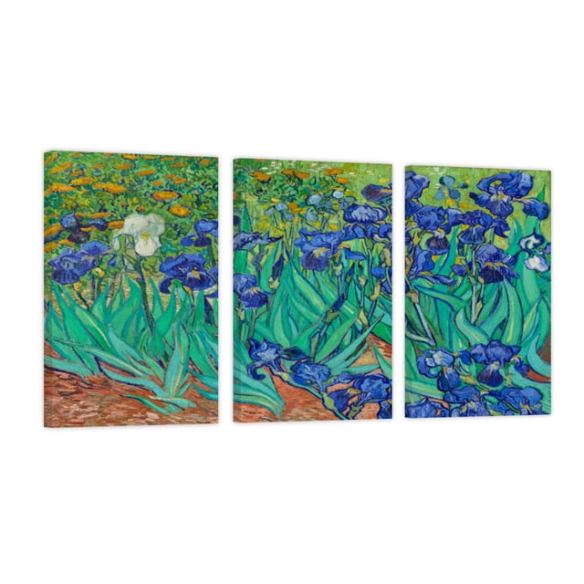 Cuadro Decorativo Tríptico Vertical Van Gogh Lirios Canvas Revolution Set De 3 Cuadros 30x45 cm