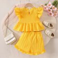 thumbnail image 6 of TOWED22 Toddler Infant Adorable Summer Clothes 2 Piece Tank Top Sleeveless Tee and Shorts Sweet Sets Lovely(Yellow,6-7 Y), 6 of 7
