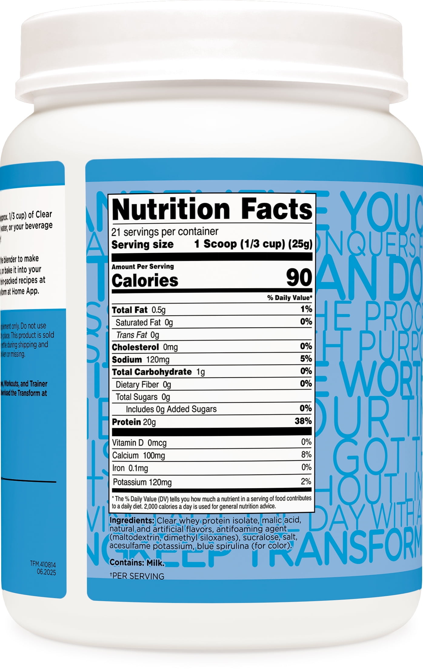 TransformHQ Clear Whey Protein Isolate (WPI) (Rocket Pop Flavored) 21 Servings - 20 Grams Protein Per Serving