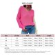 thumbnail image 5 of Suéter con cuello en V, manga larga, diseño sin espalda, suéter suave y cómodo para mujer para vacaciones escolares, fecha de compras, rojo rosa S, 5 of 6