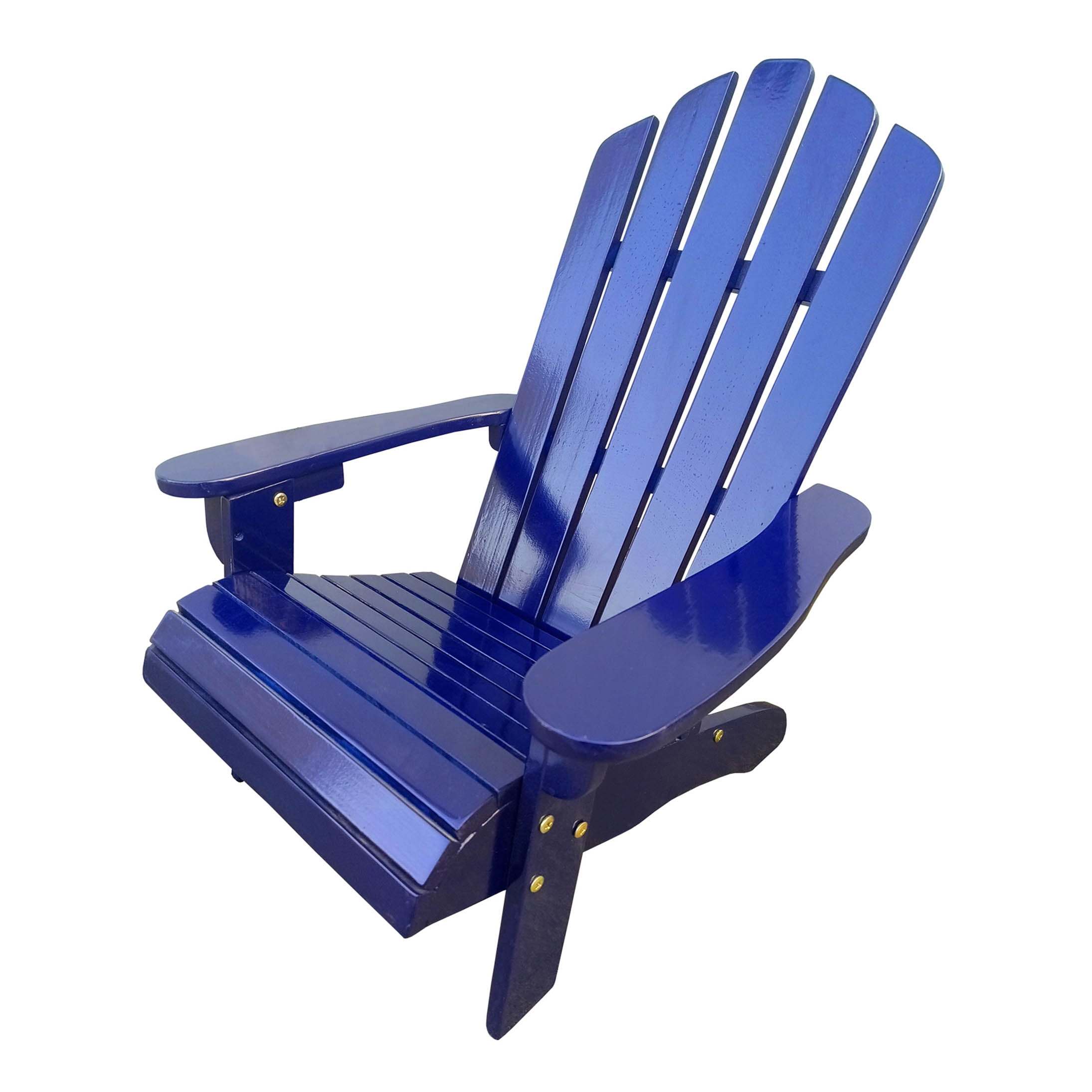COSMOS Blue Solid Wood Adirondack Chair for Relaxing Outdoor & Indoor Seating, Wide Armrests and Sloping Seat Design