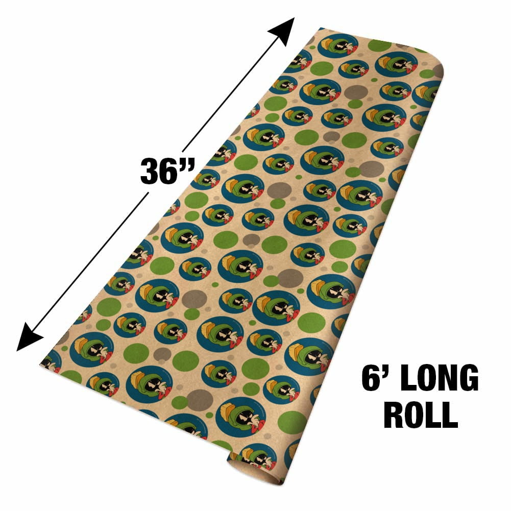 Looney Tunes Marvin The Martian Premium Kraft Gift Wrap Wrapping Paper Roll
