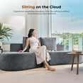 thumbnail image 3 of Patbrela 98" Modern Art Sofa Oversized Curved Couch, 38 Inch Extra Deep Seating Upholstered Sofa for Living Room, Office & Apartment, Linen Upholstery, No Assembly, Dark Gray, 3 of 9
