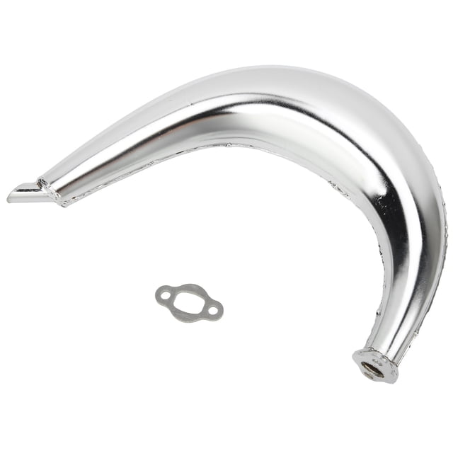 Silenciador de tubo de escape de aleación de aluminio con forma de media luna y plátano para 49-Motocicletas de 2 tiempos de 80 cc y motos motorizadas