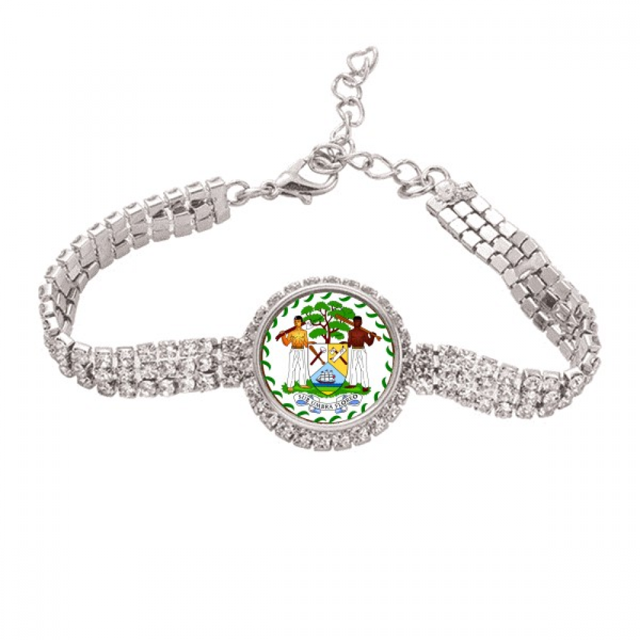 Pulsera de tobillera de cadena de tenis emblema nacional Belice joyería de diamantes
