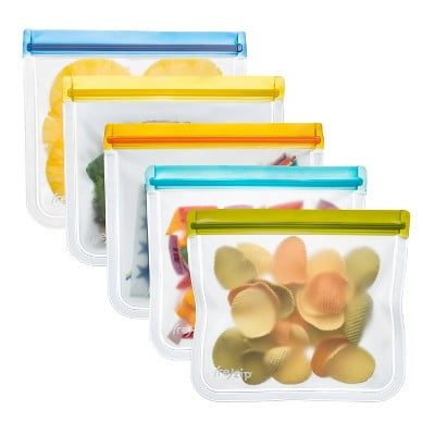 (re)zip Reusable Leak-proof Food Storage Flat&#160;Sandwich&#160;Lunch Bag - 5ct