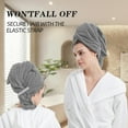 thumbnail image 5 of Pklyzj Fast Drying Microfiber Hair Towel Wrap with Elastic Strap - Super Soft Hair Turban for Long, Thick, and Curly Hair, 5 of 7