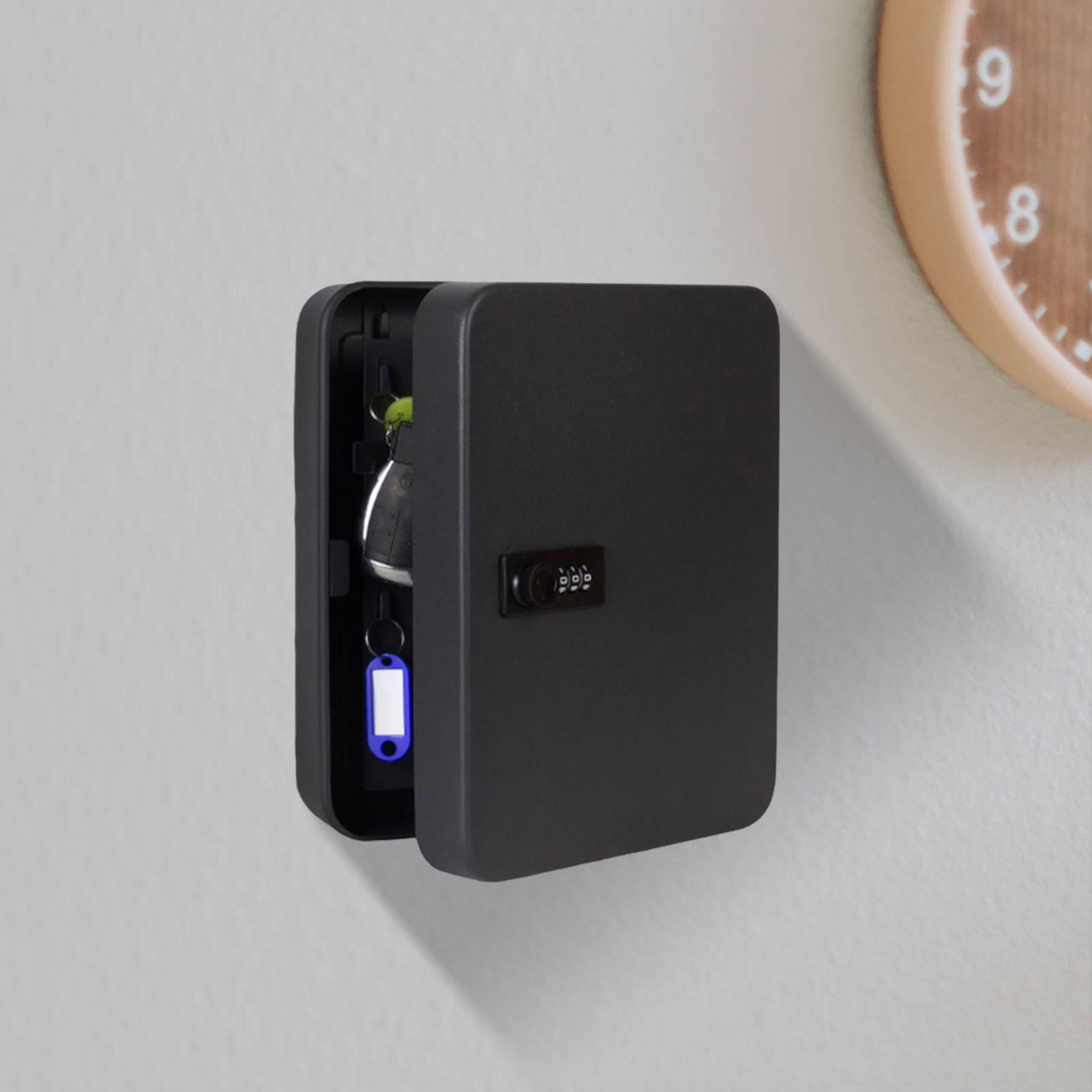 Key Cabinet with Combination Lock, Box Wall Mount with Code, Security Key Box, Key Box Key Holder Lockbox for Office Wall Cabinet Black 36 hook