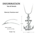 thumbnail image 2 of Rose Flower & Anchor Urn Necklace for Ashes Stainless Steel Cremation Ashes Jewelry for Human Pet, 2 of 6
