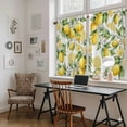 thumbnail image 5 of Lemon Kitchen Curtain for Berdoom Living Room Cafe 54 Inch Length, Yellow Fruits Summer Watercolor Botanical Leaf Plant Tiers Curtains Light Filtering Drapes Window Treatment 2 Panels 52"Wx54"L, 5 of 8