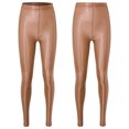 thumbnail image 3 of Choomomo Leggings Serrés de Performance de Danse Moderne de Rue Hip Hop Rave Extensibles Brillants pour Femmes Café, 3 of 8